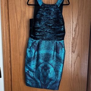 Versace cocktail dress, size 46, bluish mid-night black